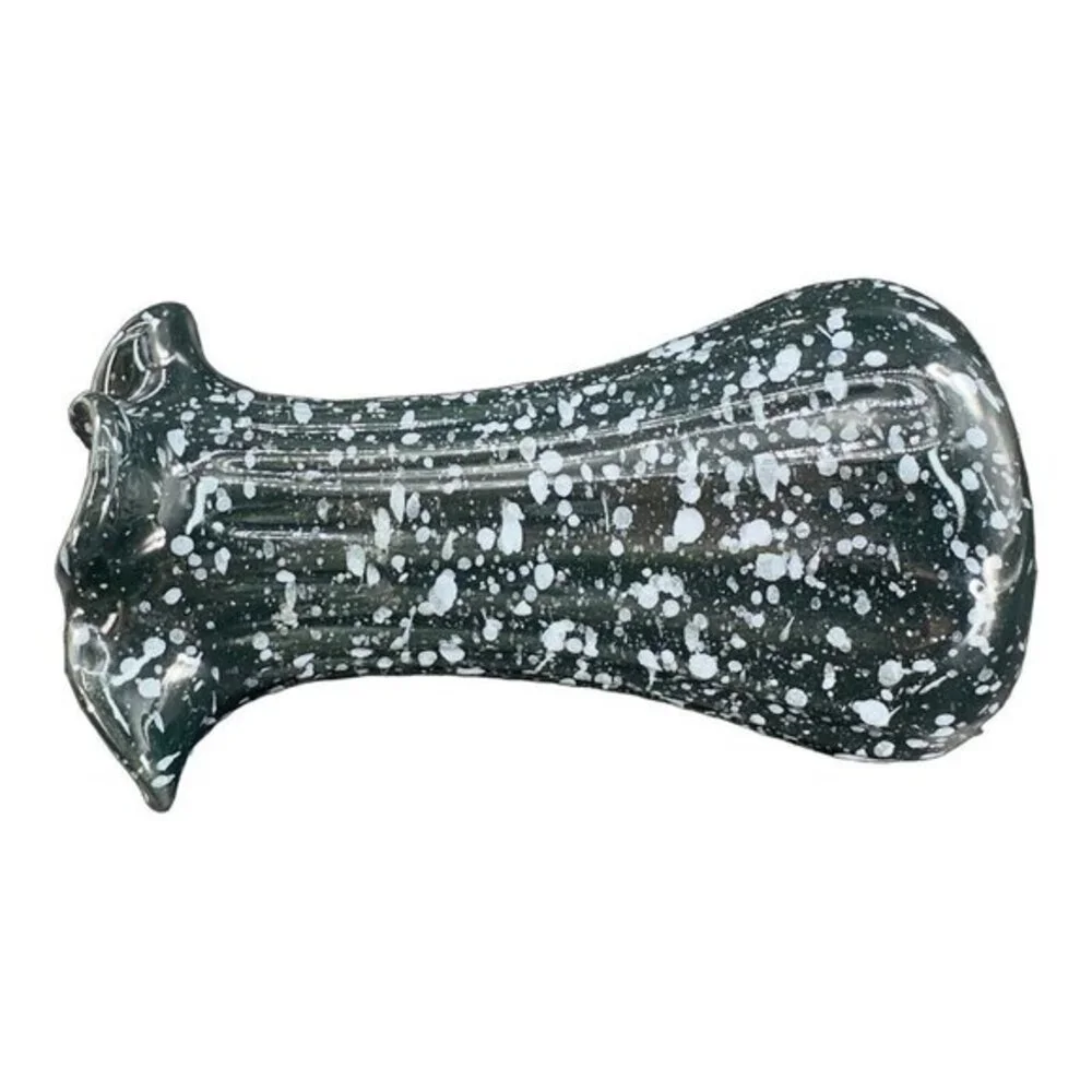 MCM Deena Savoy Vase Speckle Splatter Art Pottery Twist Top Black White Vintage‎